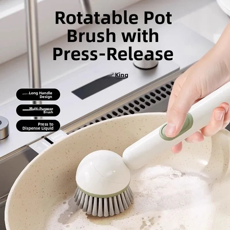 ROTATING LIQUID DISPENSING DISH BRUSH
