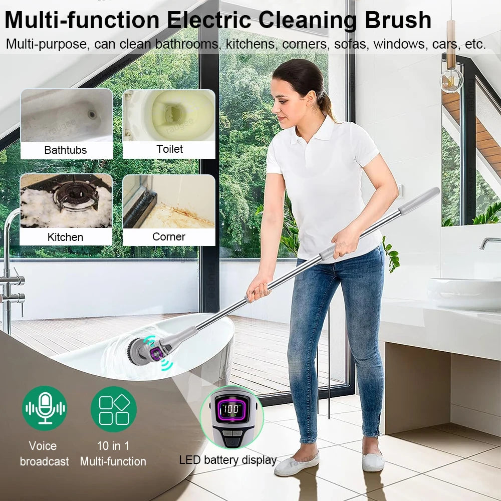 Multifunctional Wireless Spin Scrubber 10 IN 1